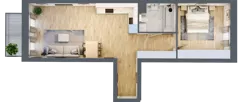 2 pokoje, mieszkanie 51,74 m², piętro 2, oferta nr 02.3.M02, Mieszczańska Park, Wrocław, Nadodrze, ul. Dmowskiego