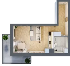 1 pokój, mieszkanie 36,98 m², piętro 2, oferta nr 02.4.M04, Mieszczańska Park, Wrocław, Nadodrze, ul. Dmowskiego