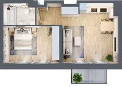 2 pokoje, mieszkanie 43,95 m², piętro 3, oferta nr 03.2.M07, Mieszczańska Park, Wrocław, Nadodrze, ul. Dmowskiego