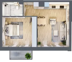 2 pokoje, mieszkanie 46,06 m², piętro 3, oferta nr 03.3.M01, Mieszczańska Park, Wrocław, Nadodrze, ul. Dmowskiego