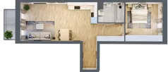 2 pokoje, mieszkanie 51,73 m², piętro 3, oferta nr 03.3.M02, Mieszczańska Park, Wrocław, Nadodrze, ul. Dmowskiego
