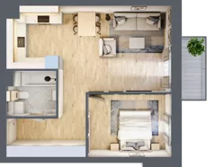 2 pokoje, mieszkanie 49,12 m², piętro 3, oferta nr 03.3.M06, Mieszczańska Park, Wrocław, Nadodrze, ul. Dmowskiego