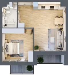 2 pokoje, mieszkanie 52,12 m², piętro 3, oferta nr 03.3.M07, Mieszczańska Park, Wrocław, Nadodrze, ul. Dmowskiego