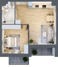 2 pokoje, mieszkanie 52,12 m², piętro 4, oferta nr 04.3.M07, Mieszczańska Park, Wrocław, Nadodrze, ul. Dmowskiego