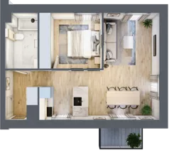2 pokoje, mieszkanie 47,27 m², piętro 4, oferta nr 04.5.M12, Mieszczańska Park, Wrocław, Nadodrze, ul. Dmowskiego