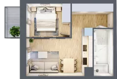 2 pokoje, mieszkanie 32,98 m², piętro 4, oferta nr 04.6.M06, Mieszczańska Park, Wrocław, Nadodrze, ul. Dmowskiego
