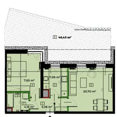 2 pokoje, apartament 52,47 m², parter, oferta nr L0/K3/02, Wybrzeże Reymonta 3, Wrocław, Kleczków, Psie Pole, ul. Władysława Reymonta