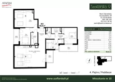5 pokoi, mieszkanie 106,44 m², piętro 4, oferta nr m10 , Szaflarska 9, Kraków, Podgórze, ul. Szaflarska 9