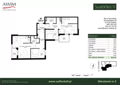 3 pokoje, mieszkanie 76,61 m², piętro 1, oferta nr M3, Szaflarska 9, Kraków, Podgórze, ul. Szaflarska 9
