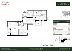 3 pokoje, mieszkanie 76,57 m², piętro 2, oferta nr M6, Szaflarska 9, Kraków, Podgórze, ul. Szaflarska 9