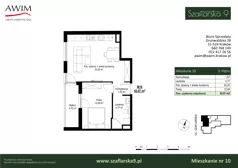 2 pokoje, mieszkanie 42,07 m², piętro 3, oferta nr M10 , Szaflarska 9, Kraków, Podgórze, ul. Szaflarska 9