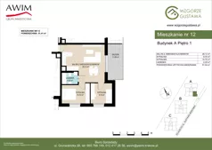 3 pokoje, mieszkanie 51,54 m², piętro 1, oferta nr A12, Wzgórze Gustawa, Kraków, Wzgórza Krzesławickie, Zesławice, ul. Gustawa Morcinka
