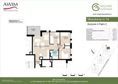 4 pokoje, mieszkanie 59,32 m², piętro 2, oferta nr A14, Wzgórze Gustawa, Kraków, Wzgórza Krzesławickie, Zesławice, ul. Gustawa Morcinka