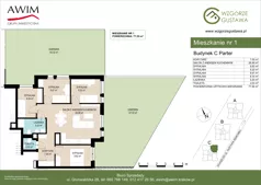 5 pokoi, mieszkanie 77,55 m², parter, oferta nr C1, Wzgórze Gustawa, Kraków, Wzgórza Krzesławickie, Zesławice, ul. Gustawa Morcinka