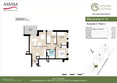 4 pokoje, mieszkanie 59,32 m², piętro 2, oferta nr C14, Wzgórze Gustawa, Kraków, Wzgórza Krzesławickie, Zesławice, ul. Gustawa Morcinka