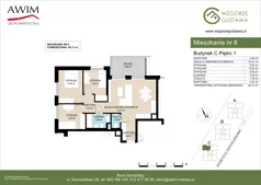 4 pokoje, mieszkanie 65,17 m², piętro 1, oferta nr C8, Wzgórze Gustawa, Kraków, Wzgórza Krzesławickie, Zesławice, ul. Gustawa Morcinka