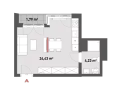 1 pokój, mieszkanie 28,54 m², piętro 6, oferta nr 54/Z54-A.06.18, Żelazna 54, Warszawa, Wola, Mirów, ul. Żelazna 54