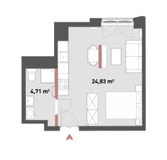 1 pokój, mieszkanie 29,47 m², piętro 6, oferta nr 54/Z54-A.06.01, Żelazna 54, Warszawa, Wola, Mirów, ul. Żelazna 54