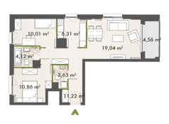 3 pokoje, mieszkanie 63,96 m², piętro 9, oferta nr 30/XY-F1.D.09.04, XYZ Place, Warszawa, Włochy, Okęcie, ul. Komitetu Obrony Robotników 32