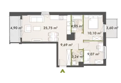 3 pokoje, mieszkanie 61,78 m², piętro 4, oferta nr 30/XY-F1.A.04.01, XYZ Place, Warszawa, Włochy, Okęcie, ul. Komitetu Obrony Robotników 32