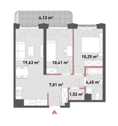 3 pokoje, mieszkanie 53,20 m², piętro 4, oferta nr 54/Z54-A.04.04, Żelazna 54, Warszawa, Wola, Mirów, ul. Żelazna 54