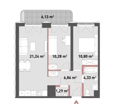 3 pokoje, mieszkanie 54,49 m², piętro 3, oferta nr 54/Z54-A.03.03, Żelazna 54, Warszawa, Wola, Mirów, ul. Żelazna 54