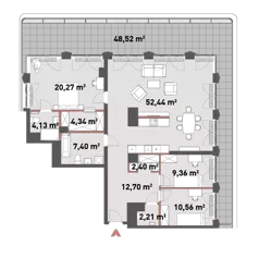 4 pokoje, mieszkanie 124,61 m², piętro 8, oferta nr 54/Z54-A.08.01, Żelazna 54, Warszawa, Wola, Mirów, ul. Żelazna 54
