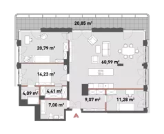4 pokoje, mieszkanie 131,31 m², piętro 7, oferta nr 54/Z54-A.07.01, Żelazna 54, Warszawa, Wola, Mirów, ul. Żelazna 54