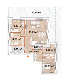 5 pokoi, mieszkanie 98,35 m², parter, oferta nr 43/POR-C.00.01, Apartamenty Portowa, Kraków, Podgórze, Zabłocie, ul. Portowa 43