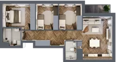 4 pokoje, mieszkanie 70,46 m², piętro 5, oferta nr 88, Nowa Mangalia - Etap II, Warszawa, Mokotów, Stegny, ul. Mangalia