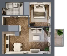 2 pokoje, mieszkanie 42,14 m², piętro 3, oferta nr 217, Nowa Mangalia - Etap II, Warszawa, Mokotów, Stegny, ul. Mangalia
