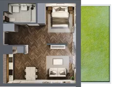 1 pokój, mieszkanie 44,39 m², parter, oferta nr 131, Nowa Mangalia - Etap II, Warszawa, Mokotów, Stegny, ul. Mangalia