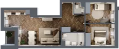 3 pokoje, mieszkanie 63,81 m², piętro 2, oferta nr 107, Nowa Mangalia - Etap II, Warszawa, Mokotów, Stegny, ul. Mangalia
