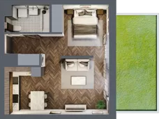 1 pokój, mieszkanie 42,44 m², parter, oferta nr 208, Nowa Mangalia - Etap II, Warszawa, Mokotów, Stegny, ul. Mangalia
