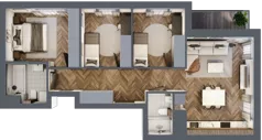 4 pokoje, mieszkanie 70,42 m², piętro 6, oferta nr 93, Nowa Mangalia - Etap II, Warszawa, Mokotów, Stegny, ul. Mangalia