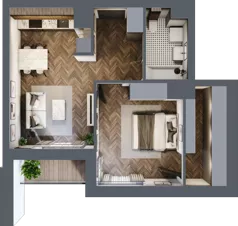 2 pokoje, mieszkanie 50,46 m², parter, oferta nr 103, Nowa Mangalia - Etap II, Warszawa, Mokotów, Stegny, ul. Mangalia