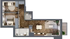 3 pokoje, mieszkanie 65,84 m², piętro 3, oferta nr 143, Nowa Mangalia - Etap II, Warszawa, Mokotów, Stegny, ul. Mangalia