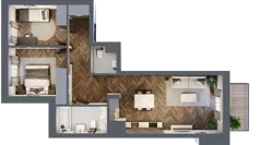 3 pokoje, mieszkanie 65,87 m², piętro 4, oferta nr 147, Nowa Mangalia - Etap II, Warszawa, Mokotów, Stegny, ul. Mangalia