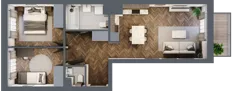 3 pokoje, mieszkanie 60,55 m², piętro 1, oferta nr 132, Nowa Mangalia - Etap II, Warszawa, Mokotów, Stegny, ul. Mangalia
