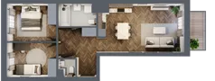 3 pokoje, mieszkanie 60,51 m², piętro 2, oferta nr 136, Nowa Mangalia - Etap II, Warszawa, Mokotów, Stegny, ul. Mangalia