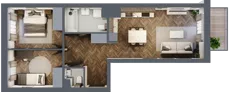 3 pokoje, mieszkanie 59,68 m², piętro 2, oferta nr 190, Nowa Mangalia - Etap II, Warszawa, Mokotów, Stegny, ul. Mangalia