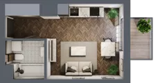 1 pokój, mieszkanie 25,23 m², piętro 6, oferta nr 154, Nowa Mangalia - Etap II, Warszawa, Mokotów, Stegny, ul. Mangalia