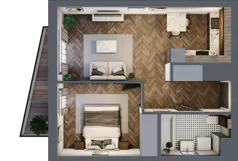 2 pokoje, mieszkanie 42,20 m², piętro 5, oferta nr 51, Nowa Mangalia - Etap II, Warszawa, Mokotów, Stegny, ul. Mangalia
