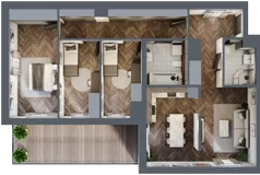 4 pokoje, mieszkanie 94,74 m², piętro 6, oferta nr 59, Nowa Mangalia - Etap II, Warszawa, Mokotów, Stegny, ul. Mangalia