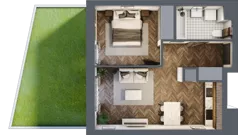 2 pokoje, mieszkanie 41,89 m², parter, oferta nr 5, Nowa Mangalia - Etap II, Warszawa, Mokotów, Stegny, ul. Mangalia