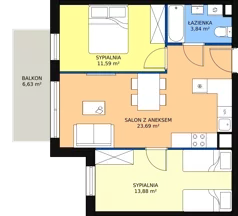 3 pokoje, mieszkanie 53,08 m², piętro 1, oferta nr M12, Nowy Zakroczym, Zakroczym, ul. Tylna