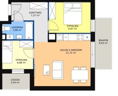 3 pokoje, mieszkanie 49,72 m², piętro 2, oferta nr M17, Nowy Zakroczym, Zakroczym, ul. Tylna