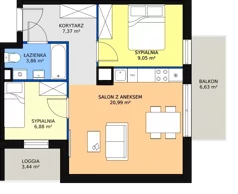 3 pokoje, mieszkanie 48,10 m², piętro 3, oferta nr M25, Nowy Zakroczym, Zakroczym, ul. Tylna