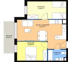 3 pokoje, mieszkanie 52,30 m², piętro 3, oferta nr M27, Nowy Zakroczym, Zakroczym, ul. Tylna
