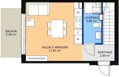 3 pokoje, mieszkanie 52,10 m², piętro 1, oferta nr F2, Słoneczna Karwia, Karwia, ul. Relaksowa 14